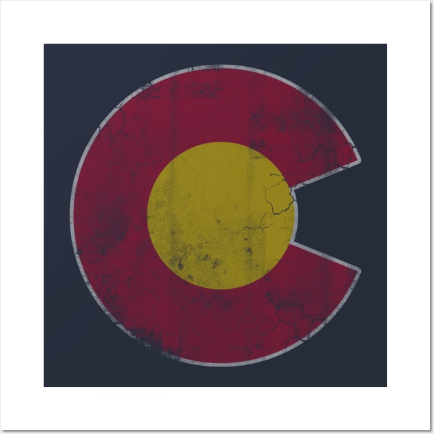 Retro Colorado Flag C Wall Art by E